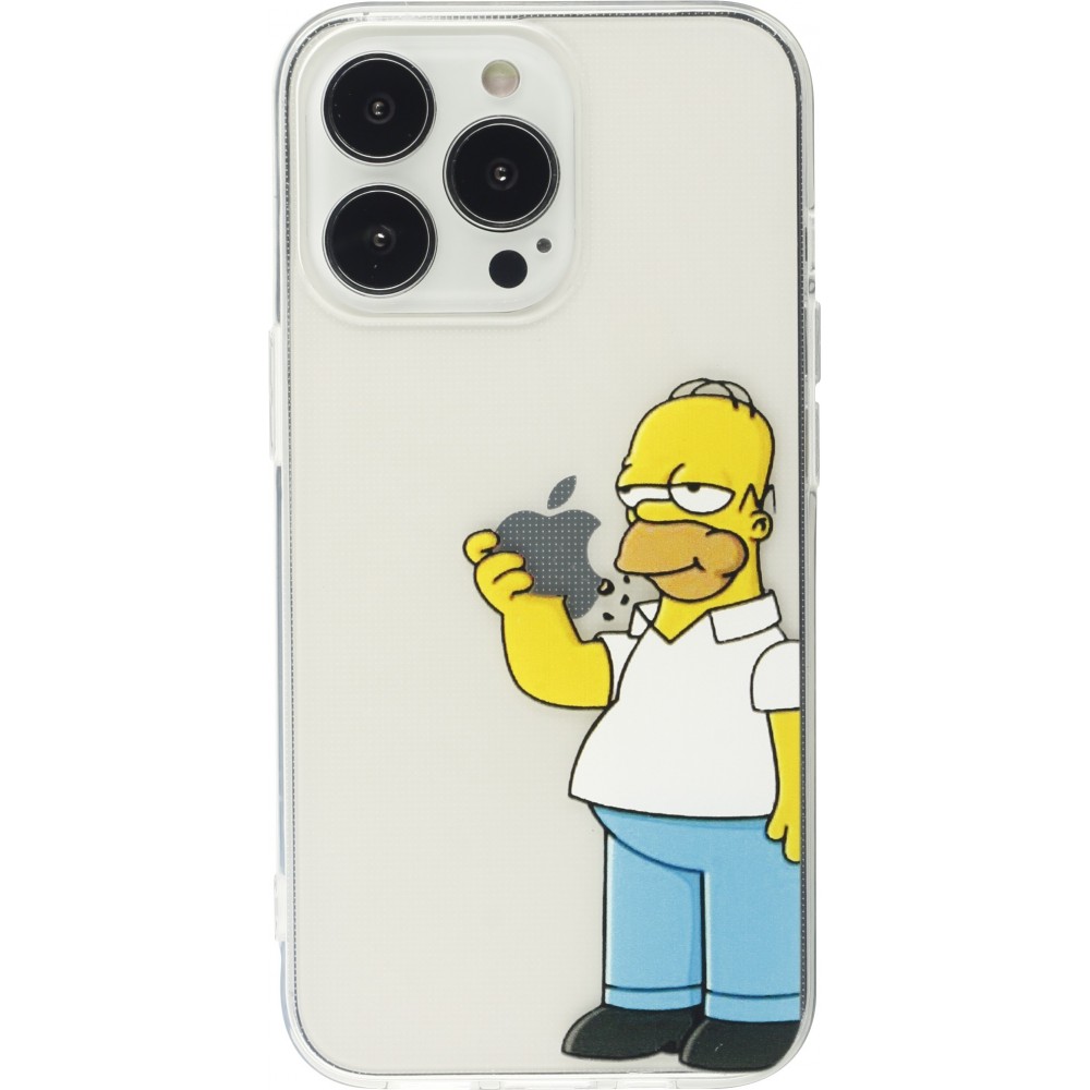 iPhone 15 Pro Case Hülle - Gummi cartoon Homer Simpson