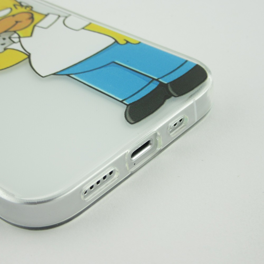 iPhone 15 Pro Case Hülle - Gummi cartoon Homer Simpson
