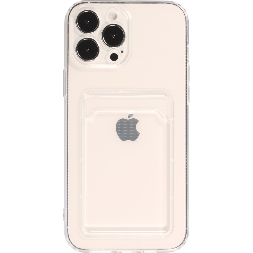 iPhone 13 Pro Max Case Hülle - Gummi mit Kartenhalter - Transparent