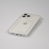 iPhone 13 Pro Max Case Hülle - Gummi mit Kartenhalter - Transparent