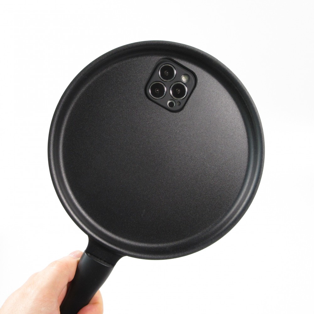 iPhone 13 Pro Max Case Hülle - 3D flache Kochpfanne mit Griff - Schwarz