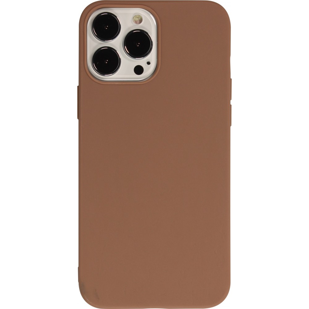 iPhone 15 Pro Max Case Hülle - Silikon Mat - Braun