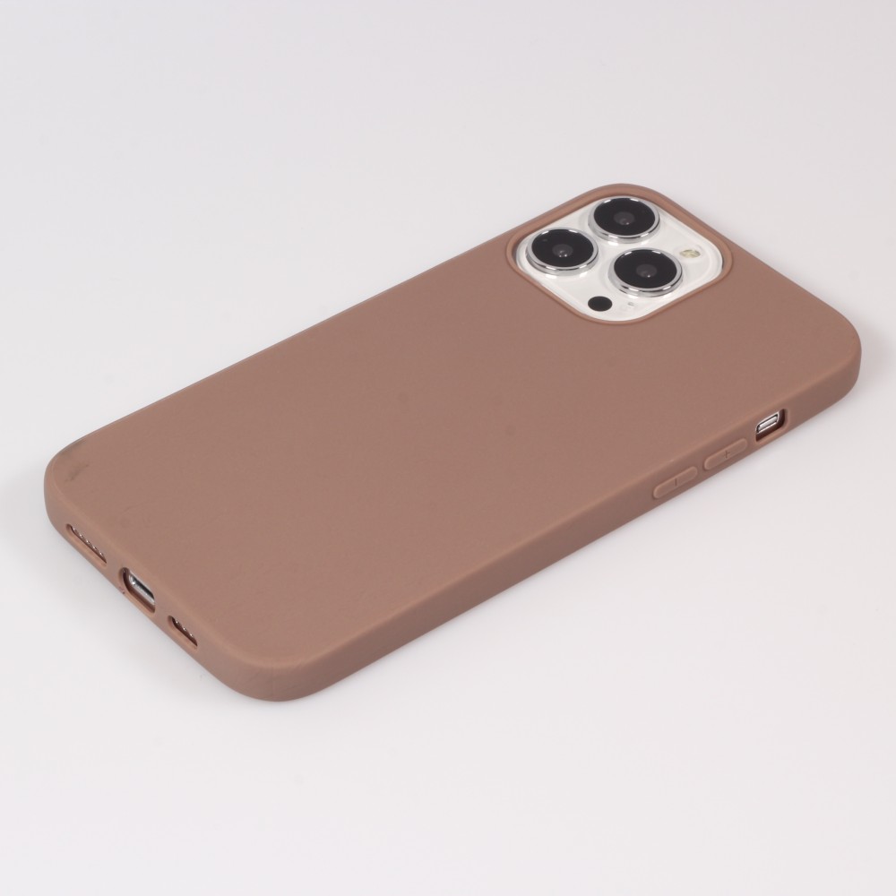 iPhone 15 Pro Max Case Hülle - Silikon Mat - Braun