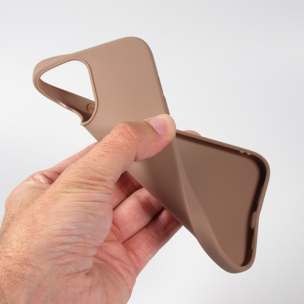 iPhone 15 Pro Max Case Hülle - Silikon Mat - Braun