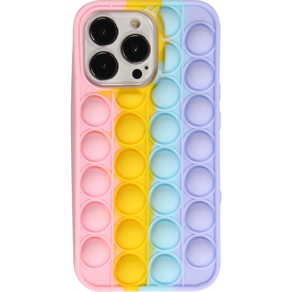 iPhone 13 Pro Max Case Hülle - Silikon Luftblasen Anti-Stress Regenbogen