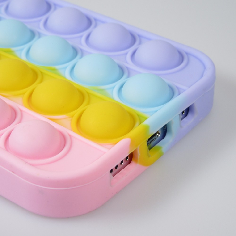 iPhone 13 Pro Max Case Hülle - Silikon Luftblasen Anti-Stress Regenbogen