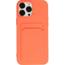 Coque iPhone 13 Pro Max - Soft Touch Porte-carte - Rose saumon