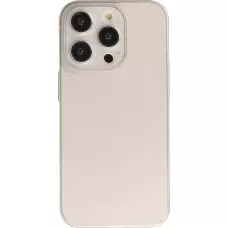 Coque iPhone 14 Pro Max - plastique ultra fin semi-transparent mat - Gris