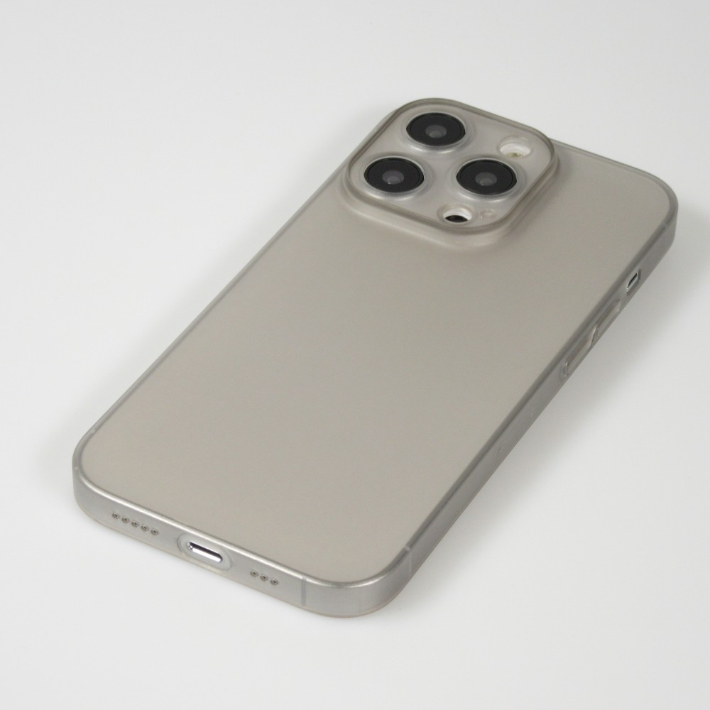 iPhone 14 Pro Max Case Hülle - Plastik ultra dünn semi-transparent matt - Grau