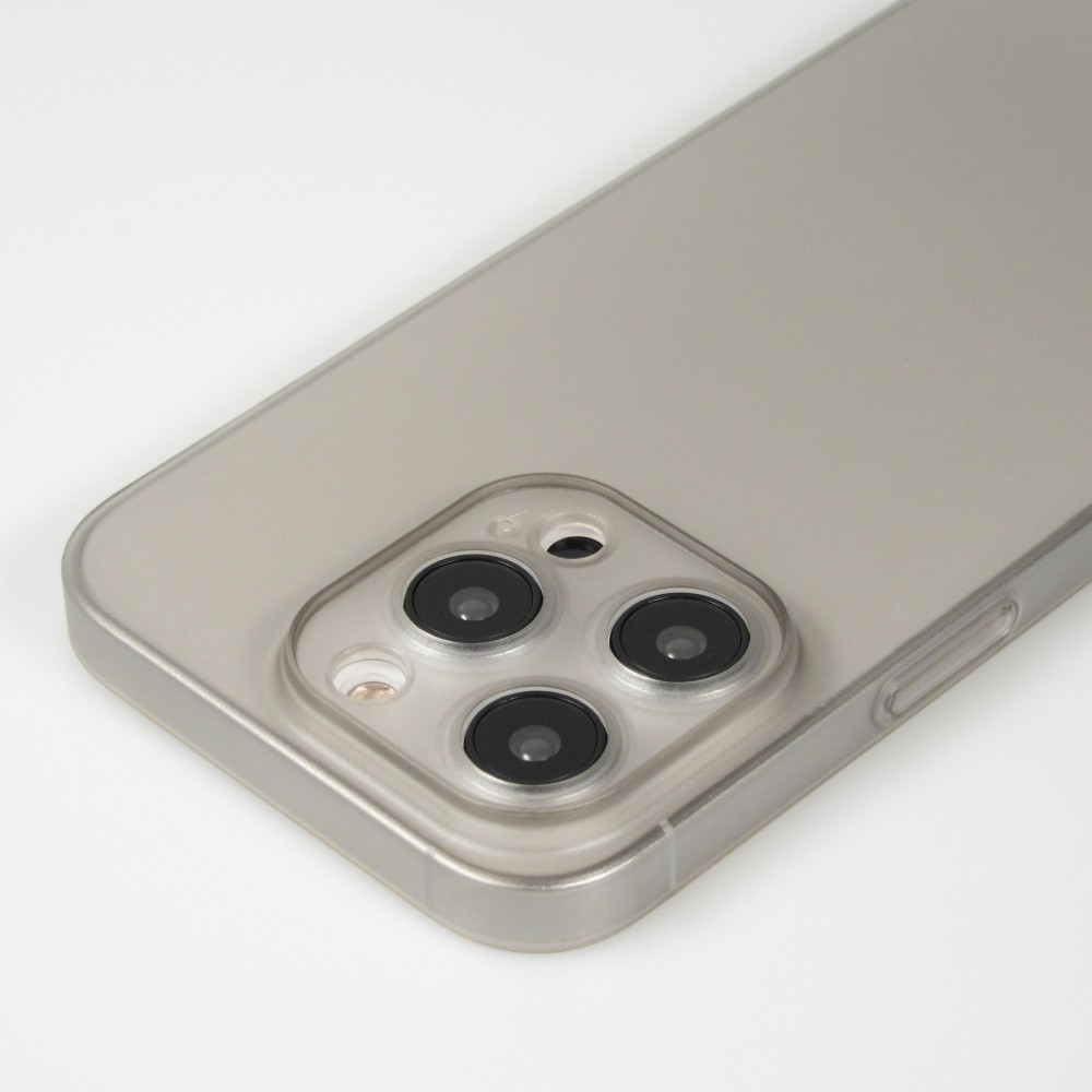 iPhone 14 Pro Max Case Hülle - Plastik ultra dünn semi-transparent matt - Grau