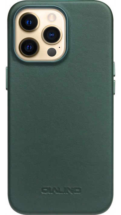 iPhone 14 Pro Max Case Hülle - Qialino Echtleder (MagSafe kompatibel) grün