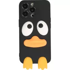Coque iPhone 13 Pro Max - Silicone 3D canard - Noir