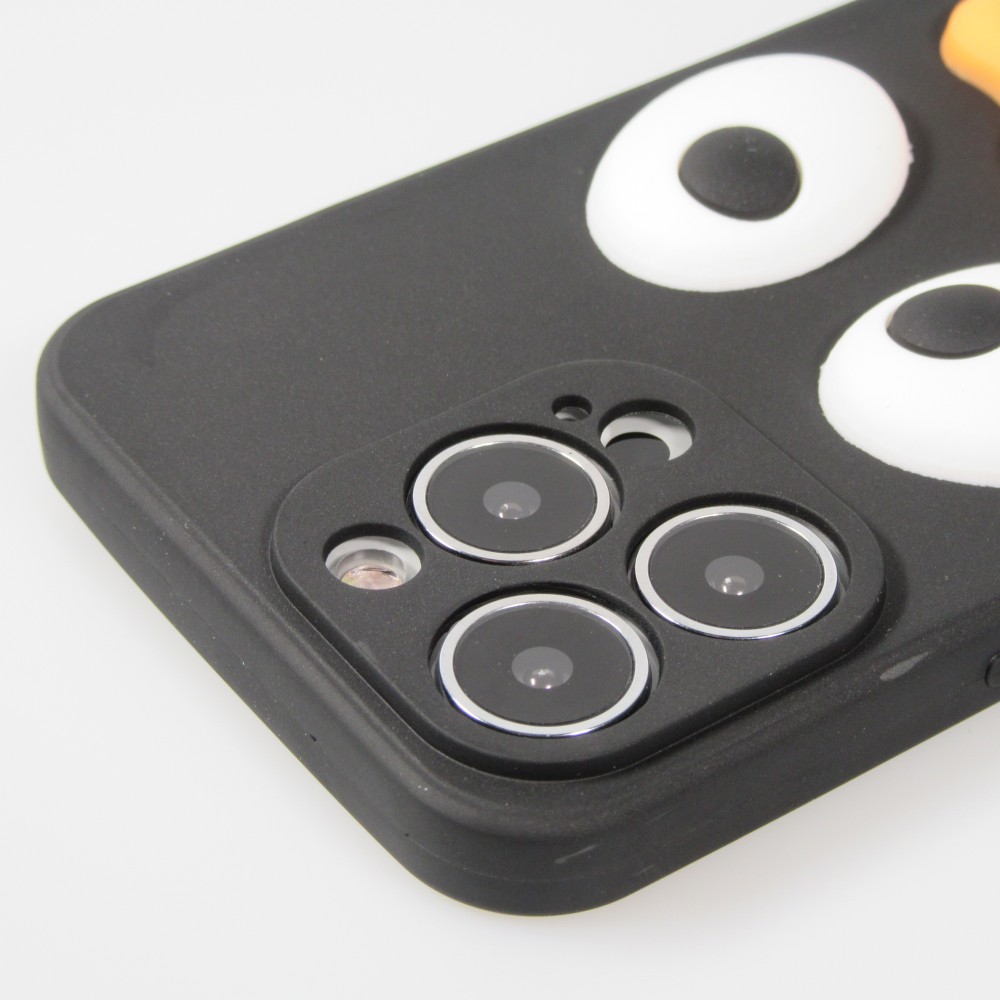 iPhone 13 Pro Max Case Hülle - 3D-Silikon Ente - Schwarz
