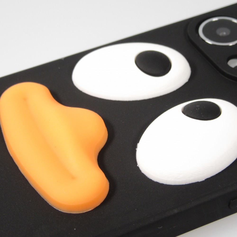 iPhone 13 Pro Max Case Hülle - 3D-Silikon Ente - Schwarz