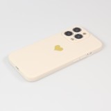 iPhone 16 Pro Case Hülle - Silikon Mat Herz gold - Beige