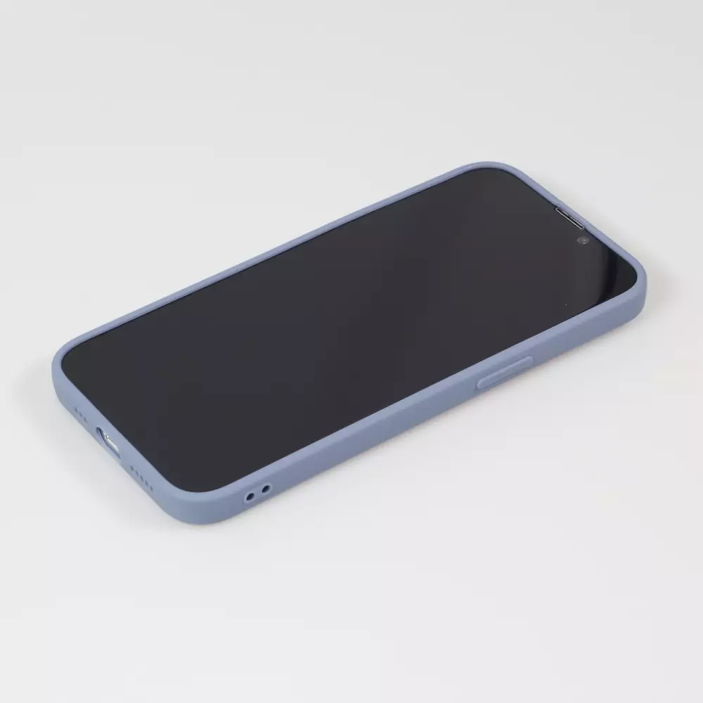 Coque iPhone 16 Pro - Silicone Mat Coeur doré - Bleu