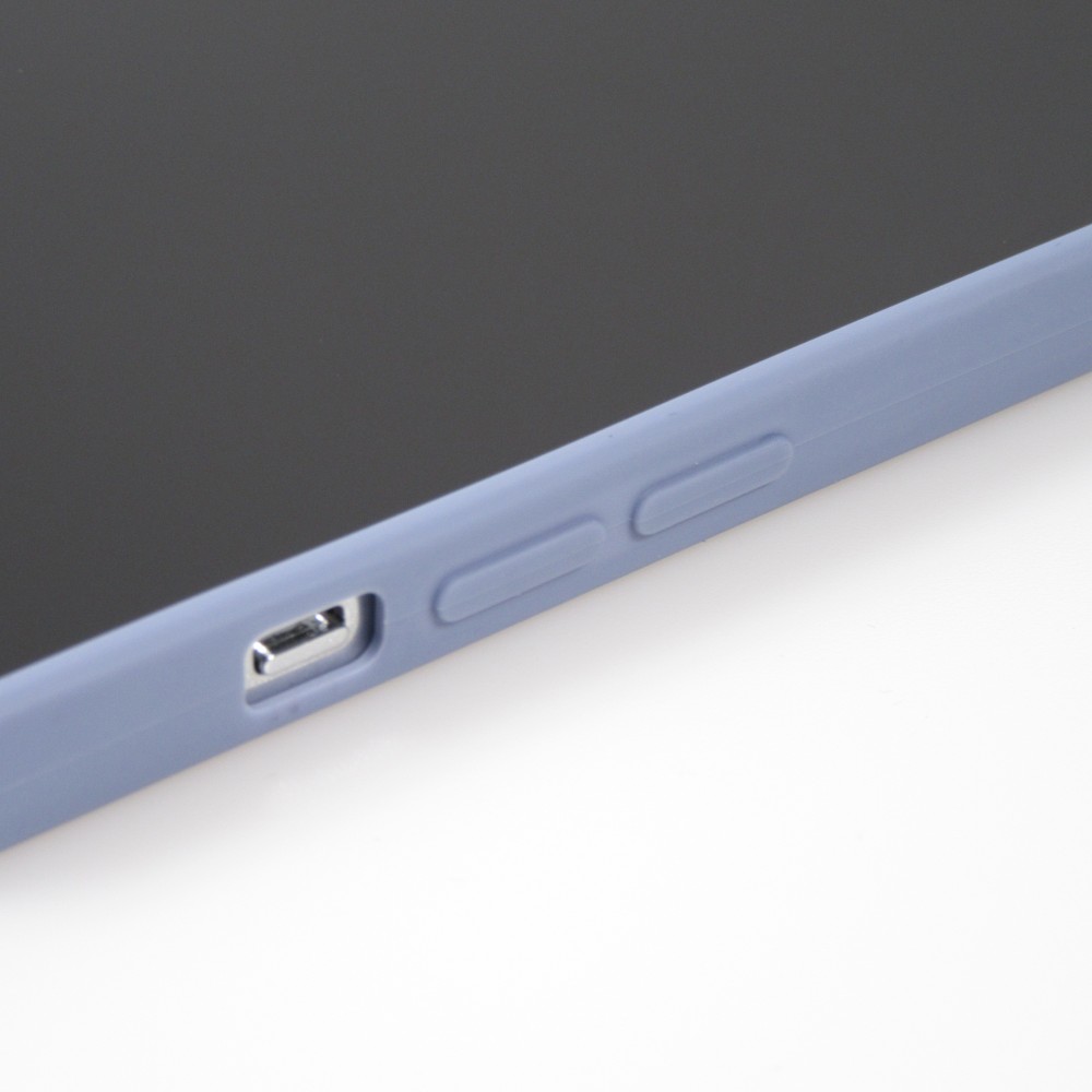 iPhone 15 Pro Case Hülle - Silikon Mat Herz gold - Blau