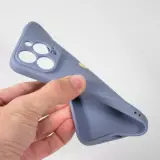 Coque iPhone 16 Pro - Silicone Mat Coeur doré - Bleu