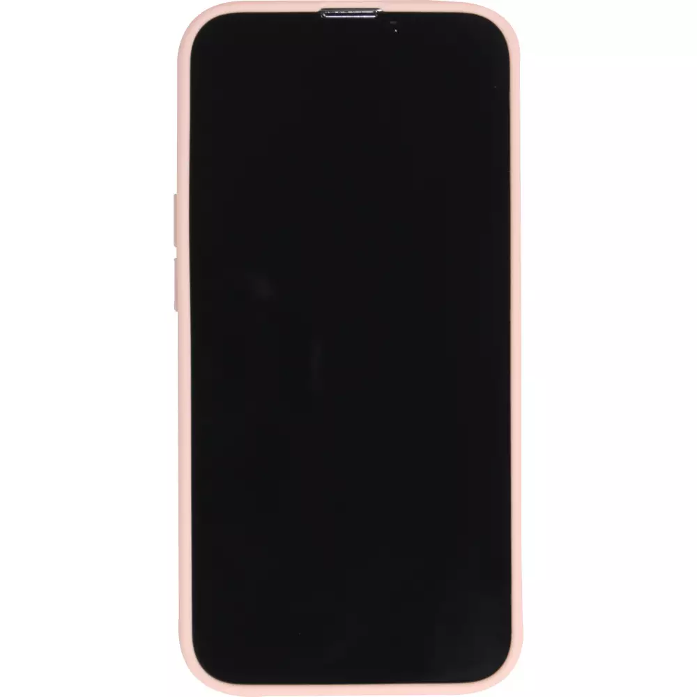 Coque iPhone 16 Pro - Silicone Mat Coeur doré - Rose