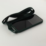 iPhone 13 Pro Case Hülle - Silikon mit Kordel und Haken - Dunkelgrün