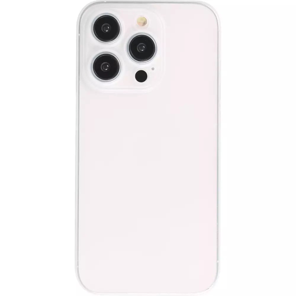 Coque iPhone 14 Pro Max - plastique ultra fin semi-transparent mat - Blanc