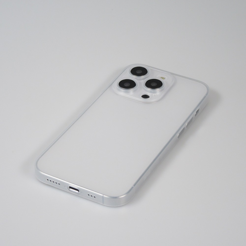 iPhone 15 Pro Max Case Hülle - Plastik ultra dünn semi-transparent matt - Weiss