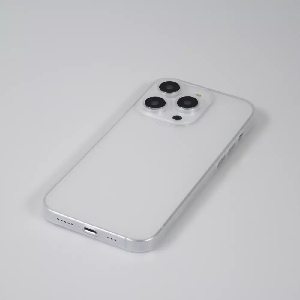 Coque iPhone 14 Pro Max - plastique ultra fin semi-transparent mat - Blanc
