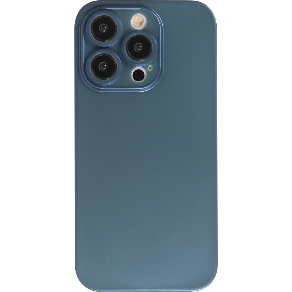 Coque iPhone 14 Pro Max - plastique ultra fin semi-transparent mat - Bleu