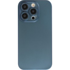 Coque iPhone 14 Pro Max - plastique ultra fin semi-transparent mat - Bleu