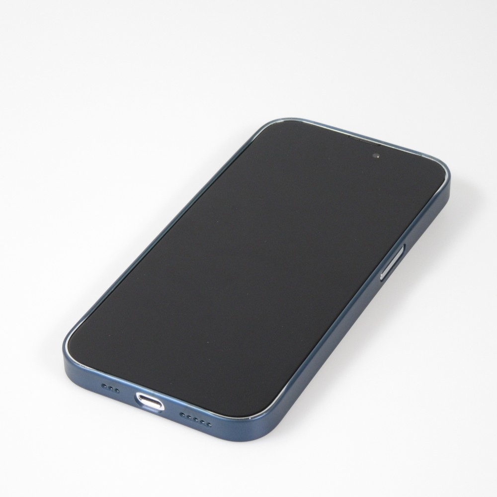 Coque iPhone 14 Pro Max - plastique ultra fin semi-transparent mat - Bleu