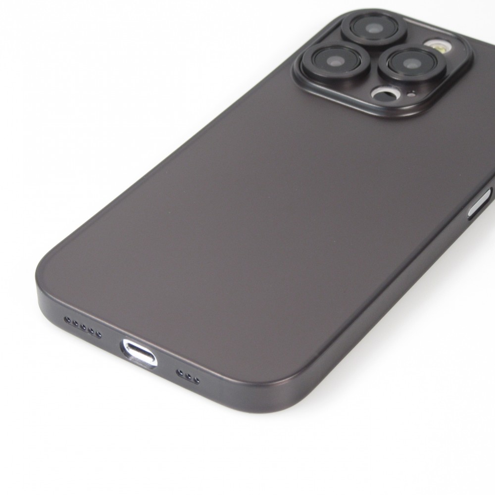 iPhone 16 Pro Case Hülle - Plastik ultra dünn semi-transparent matt - Schwarz