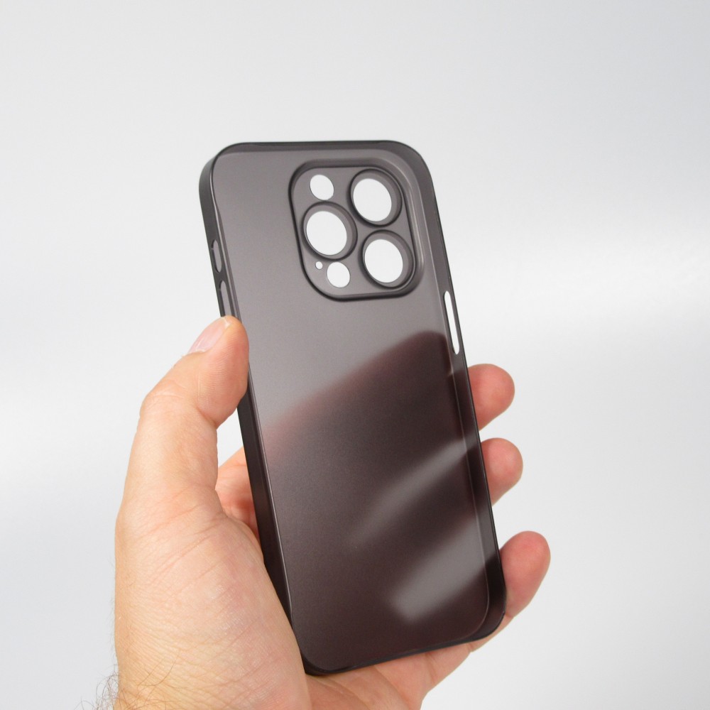 iPhone 16 Pro Case Hülle - Plastik ultra dünn semi-transparent matt - Schwarz