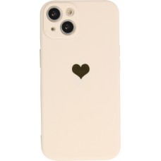 iPhone 16e Case Hülle - Silikon Mat Herz gold - Beige