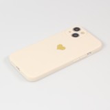 iPhone 16e Case Hülle - Silikon Mat Herz gold - Beige