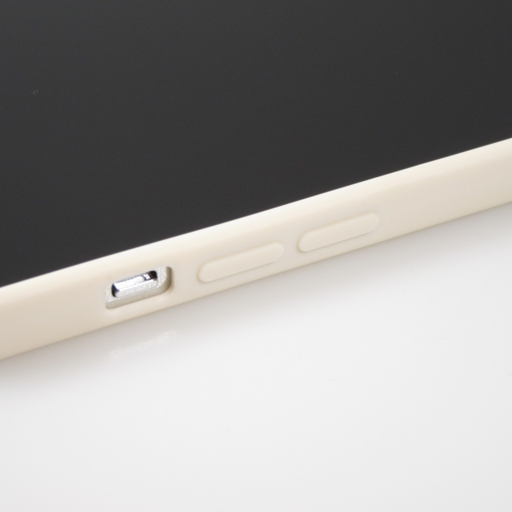 iPhone 16e Case Hülle - Silikon Mat Herz gold - Beige