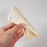 iPhone 16e Case Hülle - Silikon Mat Herz gold - Beige