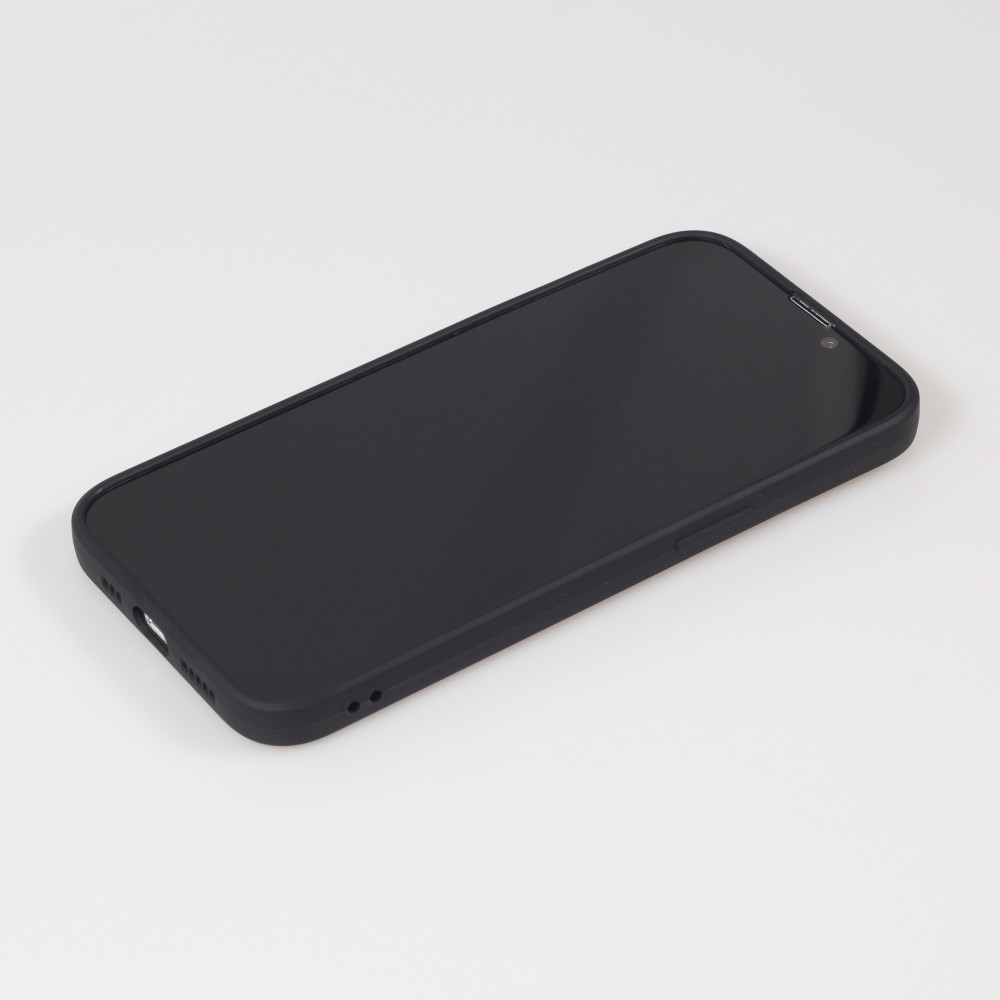 iPhone 16e Case Hülle - Silikon Mat Herz gold - Schwarz