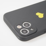iPhone 16e Case Hülle - Silikon Mat Herz gold - Schwarz