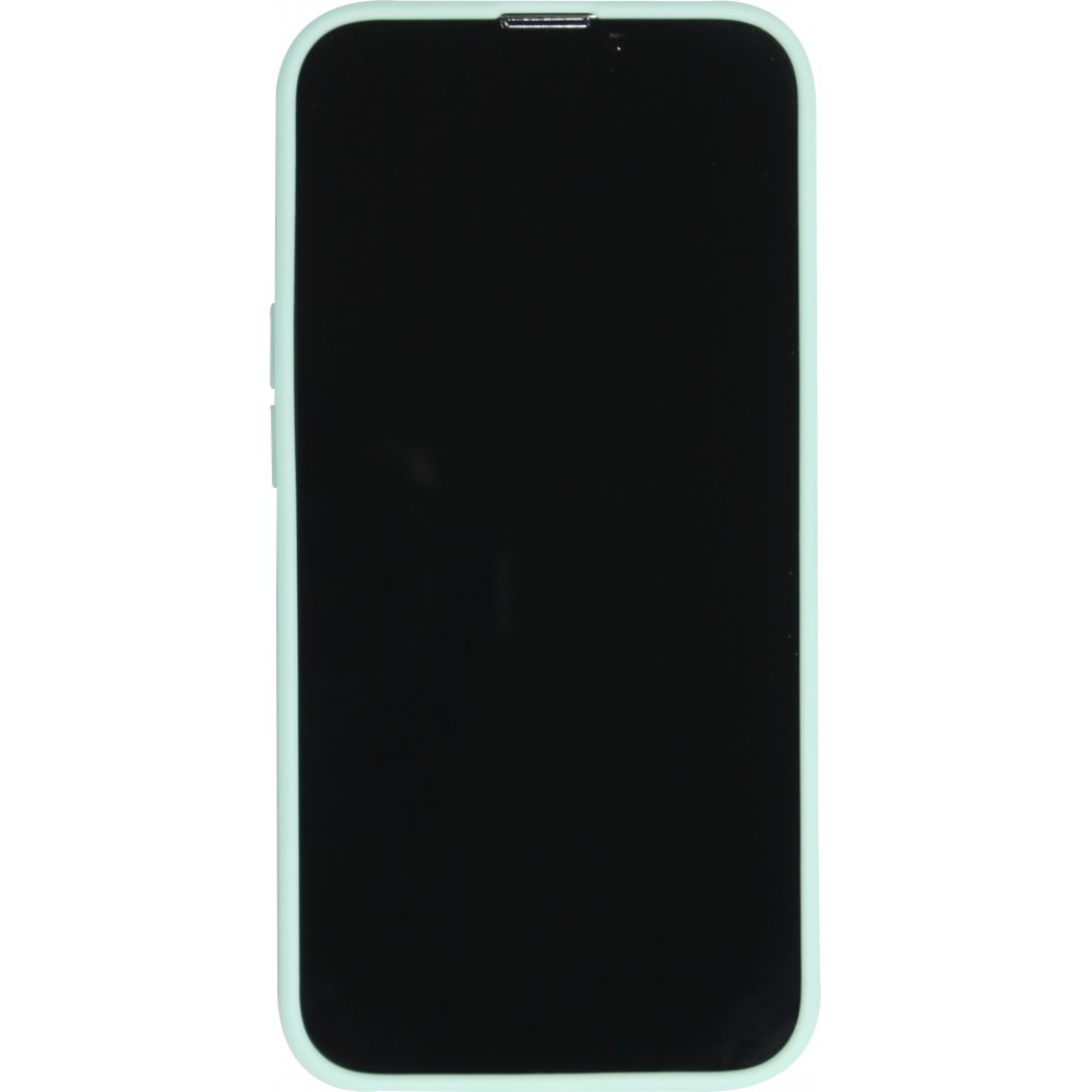 iPhone 16e Case Hülle - Silikon Mat Herz gold - Türkis