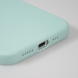 iPhone 16e Case Hülle - Silikon Mat Herz gold - Türkis