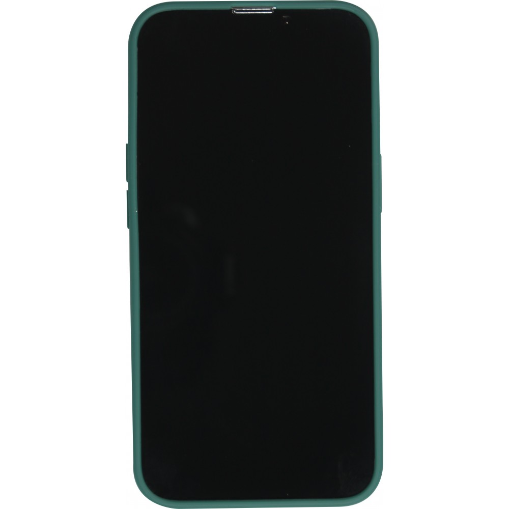 iPhone 16e Case Hülle - Silikon Mat Herz gold - Dunkelgrün