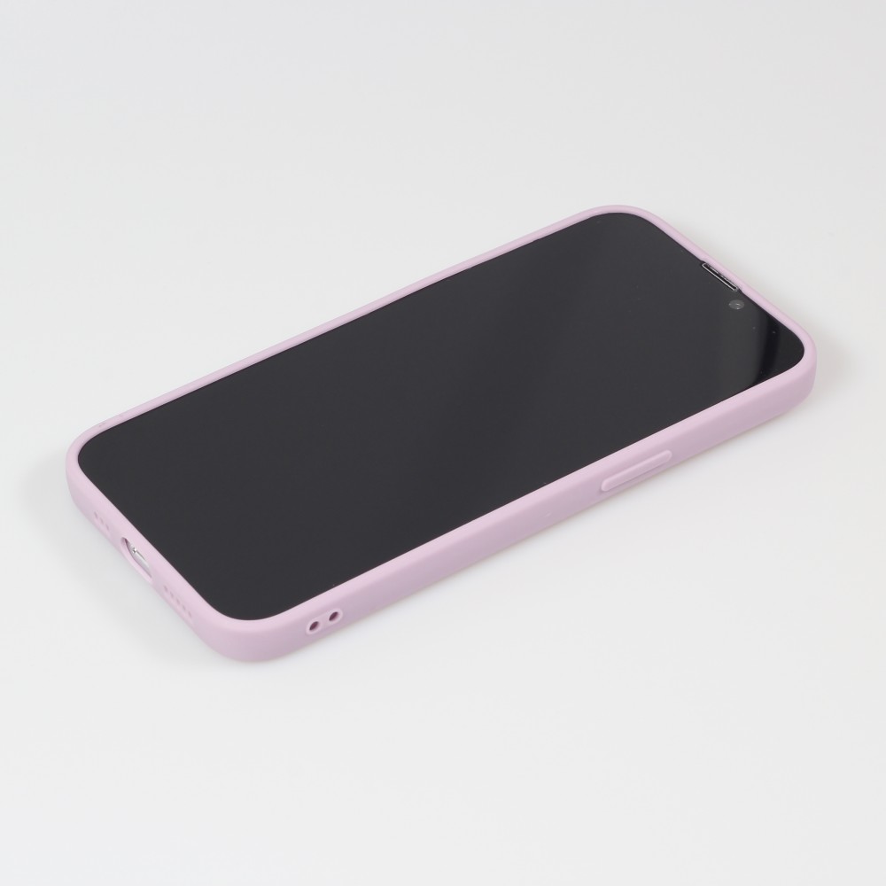 iPhone 16e Case Hülle - Silikon Mat Herz gold - Violett