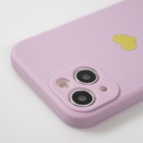 iPhone 16e Case Hülle - Silikon Mat Herz gold - Violett