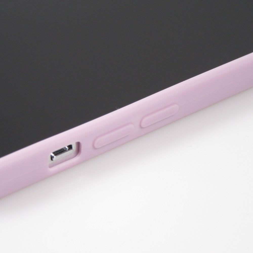 iPhone 16e Case Hülle - Silikon Mat Herz gold - Violett