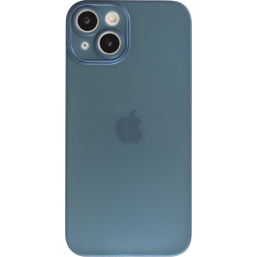 iPhone 14 Case Hülle - Plastik ultra dünn semi-transparent matt - Blau