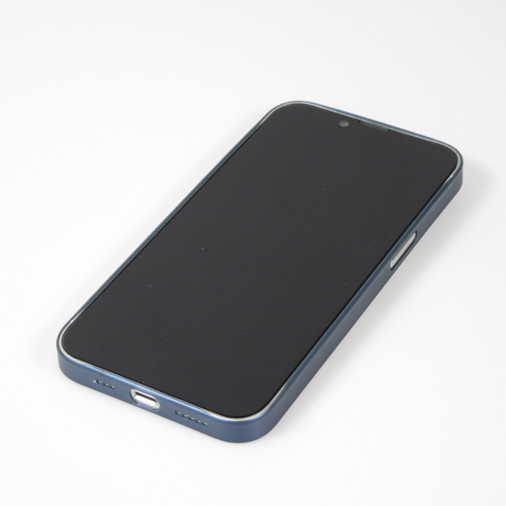 iPhone 14 Case Hülle - Plastik ultra dünn semi-transparent matt - Blau