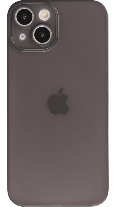 iPhone 15 Case Hülle - Plastik ultra dünn semi-transparent matt - Schwarz