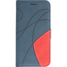 iPhone 15 Case Hülle - Flip classical elegant fine lines - Blau
