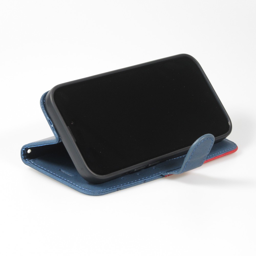 iPhone 15 Case Hülle - Flip classical elegant fine lines - Blau