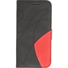 iPhone 15 Case Hülle - Flip classical elegant fine lines - Schwarz